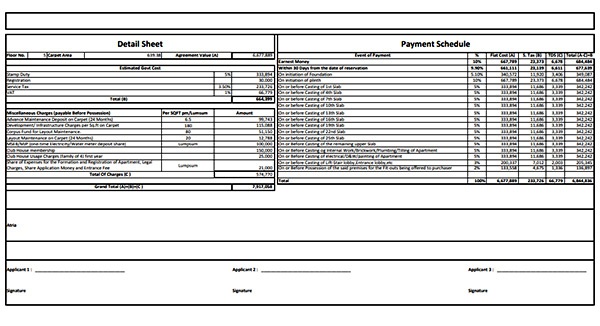 SBR One Residence Costing Plan
